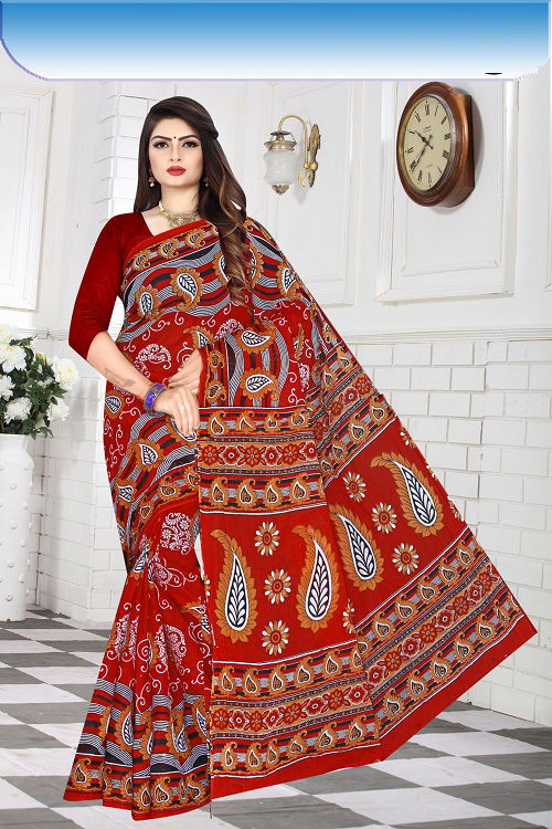 Dhoom 1 Casual Daily Wear Wholesale Cotton Printed Sarees
